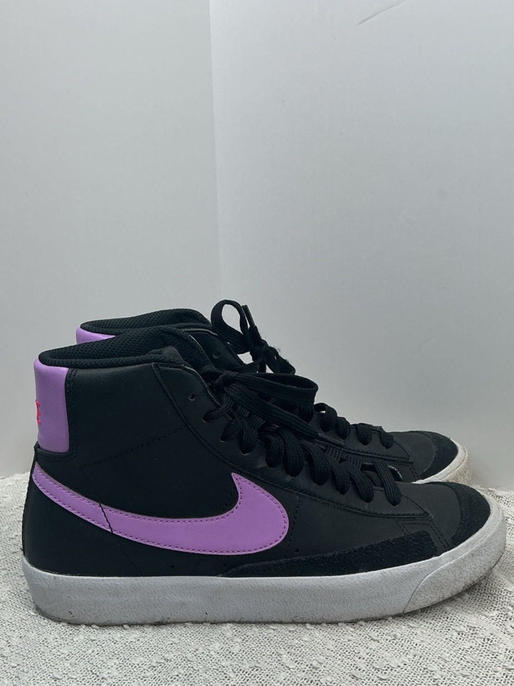 Nike Blazer Mid '77 GS 'Black Fuchsia Glow' sneakers Shoes 6Y 38.5 Women's 7.5